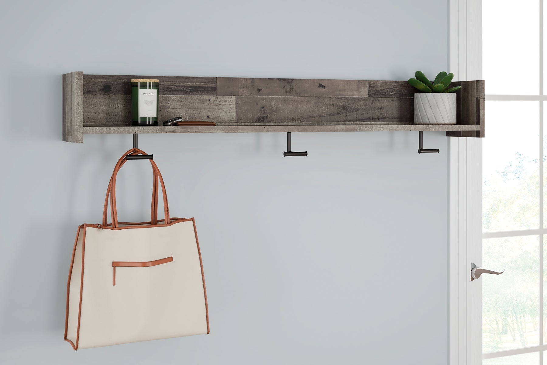 Modern Coat Rack With Shelf, Entryway Shelf With Hooks, Entryway